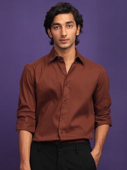 Rare Rabbit - Bicton Brown Full Sleeve Shirt