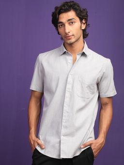 Rare Rabbit - Darwin Grey Half Sleeve Shirt