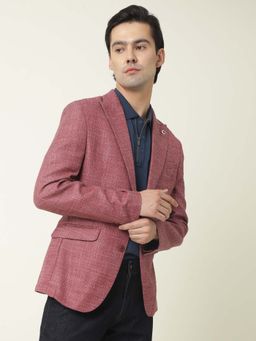 Rare Rabbit - Drews Maroon Modern Textured Blazer