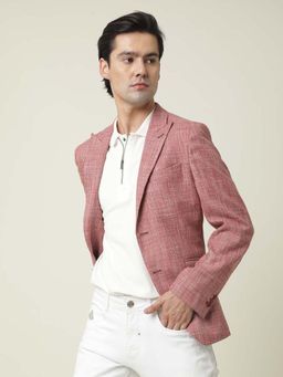 Rare Rabbit - Drews Red Modern Textured Blazer