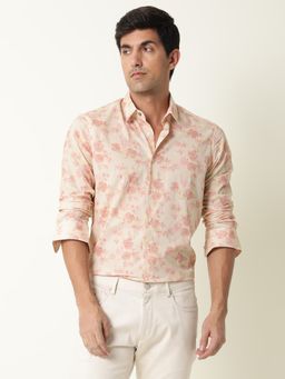 Rare Rabbit - Eliaa Pink Soft Hued Floral Print Shirt