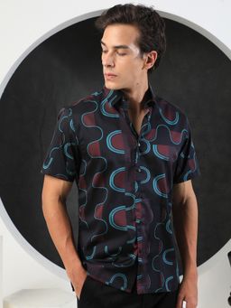Rare Rabbit - Geo Black Printed Shirt