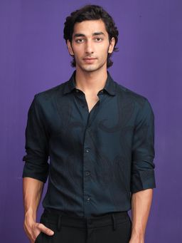 Rare Rabbit - Hera Blue Paisley Printed Shirt