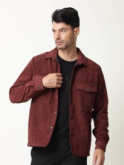 Rare Rabbit - Nelli Maroon Cordrouy Trucker Jacket