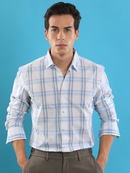 Rare Rabbit - Turvo White Full Sleeve Checks Shirt