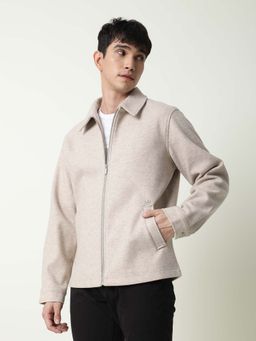 Rare Rabbit - Tweeder Beige Smart Textured Shacket
