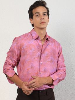 Rare Rabbit - Audie Pink Printed Auxfo Shirt
