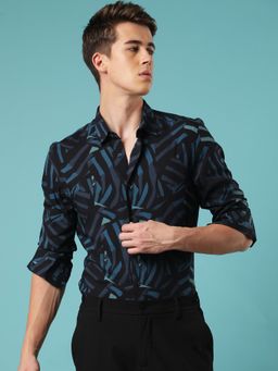 Rare Rabbit - Ballet Black Abstract Print Shirt