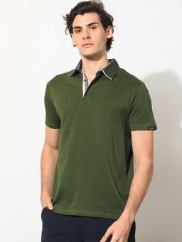 Rare Rabbit - Casca Olive Collared Neck Polo T-Shirt