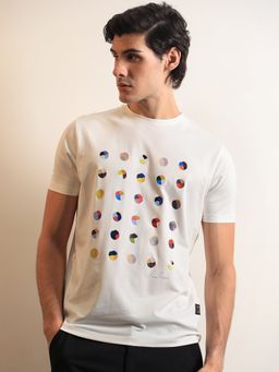 Rare Rabbit - Flips Off White Graphic Printed T-Shirt