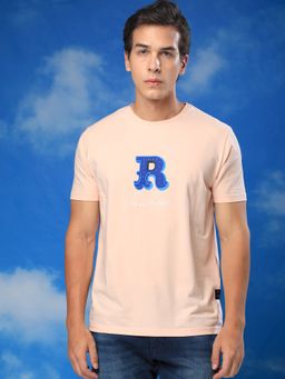 Rare Rabbit - Hew Peach Logo Printed T-Shirt