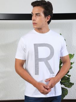 Rare Rabbit - Radd White Logo Printed T-Shirt