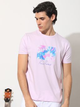 Rare Rabbit - Reed Pink Graphic Printed T-Shirt