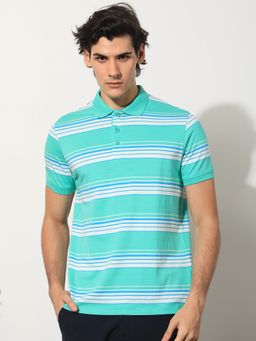 Rare Rabbit - Verdun Green Collared Neck Polo T-Shirt