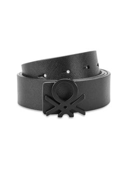 United Colors of Benetton - Edgar Men Leather Belt - Black and Dusty White