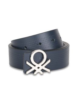 United Colors of Benetton - Castello Men Leather Belt - Navy Blue and Black