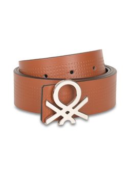 United Colors of Benetton - Castello Men Leather Belt - Tan and Black