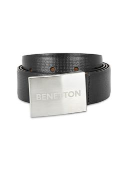 United Colors of Benetton - Gatto Men Leather Belt - Black