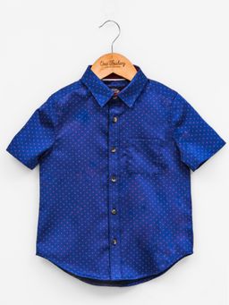 One Friday - Embroidered T-Shirt-Blue