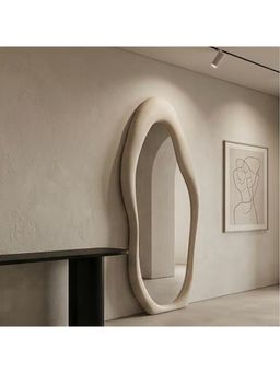 The Artment - Beige Fluid Reflection Floor Mirror