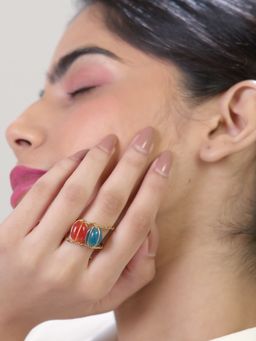 House of D'oro - Handcrafted Twin Flame Finger Ring for Women