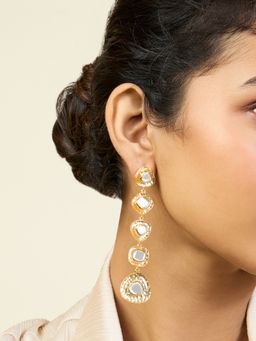 Isharya - Mirror Boondein Danglers In 18Kt Gold Plated