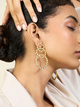 Isharya - Teesra Hoop Danglers In 18Kt Gold Plated