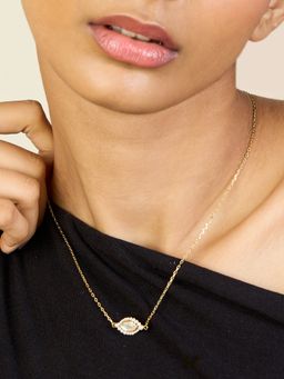 Isharya - Rozana Mirror Moti Necklace In 18Kt Gold Plated
