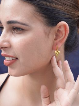 Niscka - Elegant Demi-Fine Gold-Plated Heart Shaped Hoop Earrings