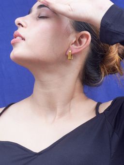 Niscka - Elegant Demi-Fine Gold-Plated Square Shaped Earrings