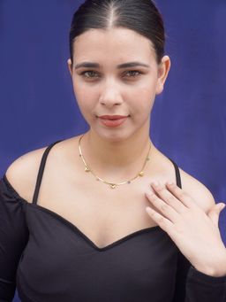 Niscka - Demi-Fine Gold-Plated Multi Color Crystal Necklace Chain