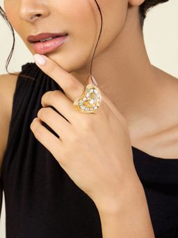 Isharya - Love Mirrors Bombe Ring In 18Kt Gold Plated