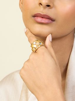Isharya - Mahenoor Bombe Ring In 18Kt Gold Plated