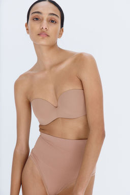 H&M - Women Beige Padded Microfibre Balconette Bra