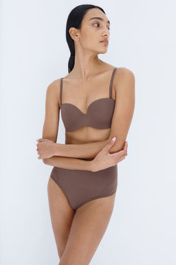 H&M - Women Brown Padded Microfibre Balconette Bra