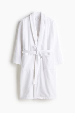 H&M - Women White Cotton Terry Dressing Gown