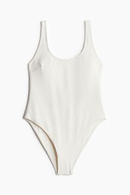 H&M - Women White Padded-Cup High-Leg Swimsuit