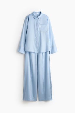 H&M - Women Blue Satin Pyjamas