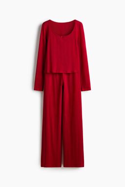 H&M - Women Red Cotton Pointelle Pyjamas