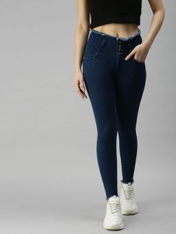 SHOWOFF - Womens Super Skinny Fit Clean Look Blue Jeans