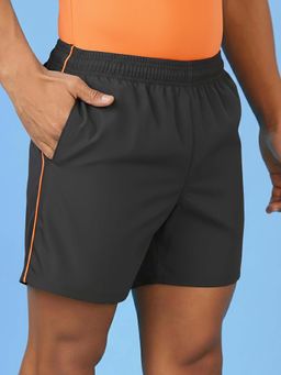 LYCOT - Charcoal Men Solid Two Zip Pockets Beach Swim Shorts Trunk