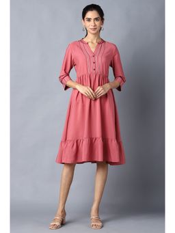 Aurelia - Pink Circular Embroidered Dress