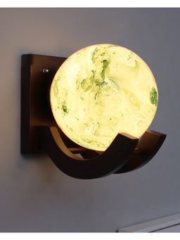 Homesake - Wooden Wall Mount Lamps Zedo Green Globe