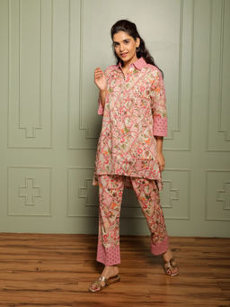 Ishnya - Summer Sass Rosewood Printed Co-ord (Set of 2)