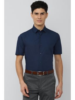Peter England - Men Navy Regular Fit Formal Shirt