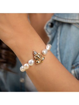 Kaj Fine Jewellery - Ganesha Diamond Pearl Bracelet in 14KT Yellow Gold