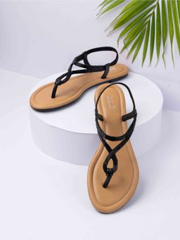 Inc.5 - Womens Black Casual Solid Round Toe Sandals
