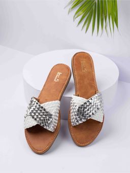 Inc.5 - Womens White Casual Solid Round Flats