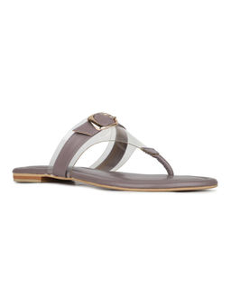 Inc.5 - Womens Mauve Solid T-Strap Party Wear Flats