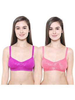 Bodycare - Pack of 2 Perfect Coverage Bra In Coral & Magenta Colour